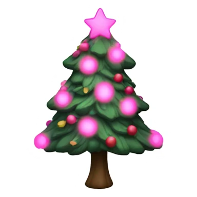 christmas tree with pink light  sticker