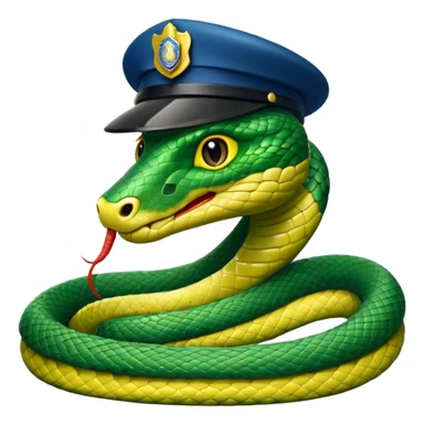 Snake wearing police hat and tie.
















 sticker