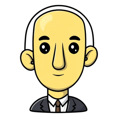 man with rectangle shaped head and big nose sticker