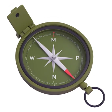 NATO military compass in olive green color sticker