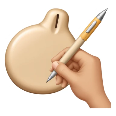 writing hand (✍🏻) + beige pen sticker