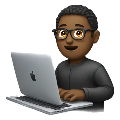 programmer with macbook sticker