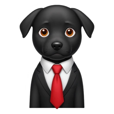 black dog with red tie,white shirt sticker