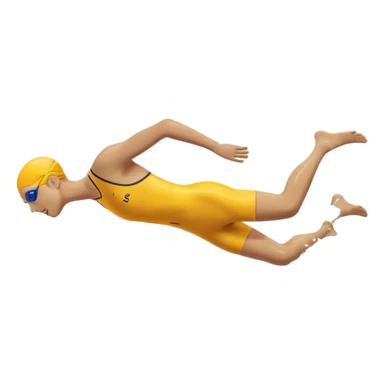 Sporty emoji of a swimmer diving into a pool, side view, dynamic motion, clear diving posture, splash effect, bold colors, emoji s sticker