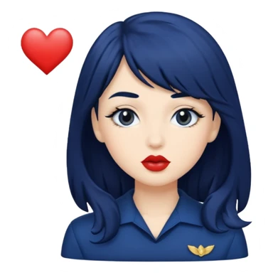 Navy blue kiss, navy hair sticker