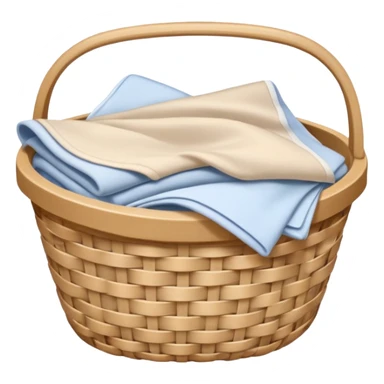 A basket of light beige and white color laundry sticker