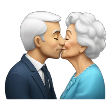 emanuel-macron kissing old lady sticker