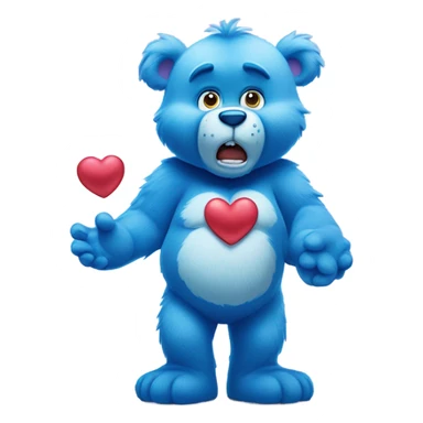care bear blue angry sticker
