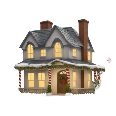 House with Christmas decorations  sticker