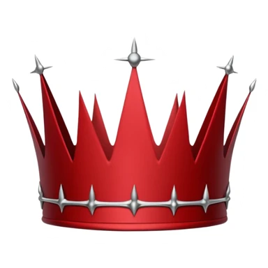 Minimal crown made of intertwined thorns, sharp but elegant, deep red line art, minimalist vector, transparent background, clean flat design, symmetrical, thin line weight, gothic royal aesthetic, discord emoji size sticker