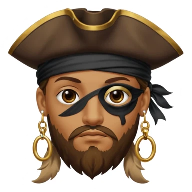 Eye patch pirate with earring, one eye covered
 sticker