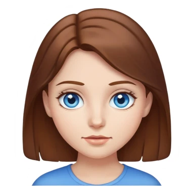 girl with brown hair and blue eyes sticker