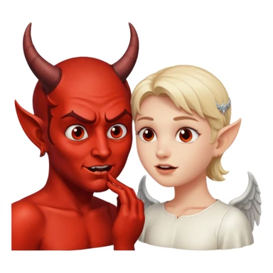devil and angel whispering to the ear sticker