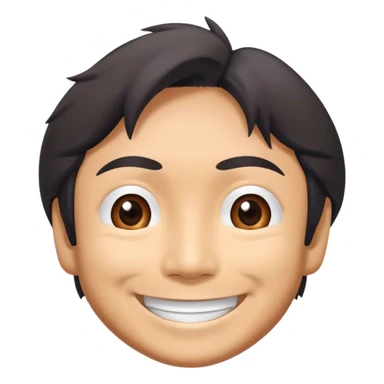 ​Cinematic Realistic Portrait of a Smiling Shigeru Miyamoto, depicted with warm, approachable features, showing a giant smile with expressive eyes, set against a subtle backdrop, inviting lighting that captures his innovative spirit sticker