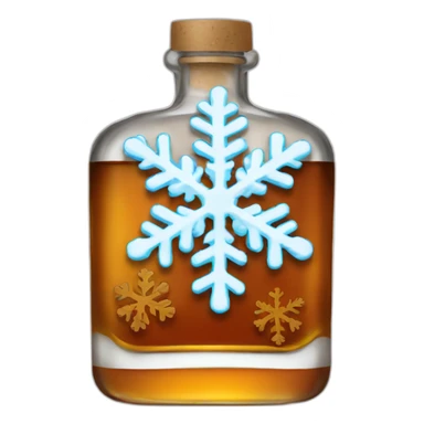 Whiskey with snowflake sticker