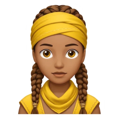 woman with brown braids and a yellow bandana sticker