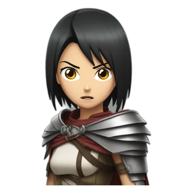 angry mikasa sticker