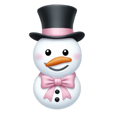 Snowman with a light pink bow sticker