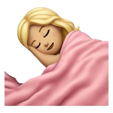 blonde girl sleeping on side with pink blanket sticker