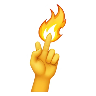 yellow finger pointing up with text "THIS" and flames in the background sticker