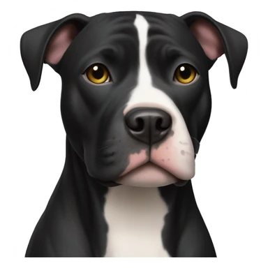 Black pitbull with white spot on chest sticker
