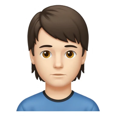 Boy with mullet hair cut  sticker