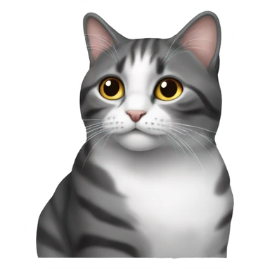 Katt som är grå och vit sticker