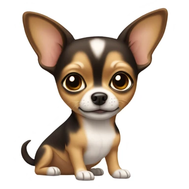 Chihuahua with girl brown hair sticker