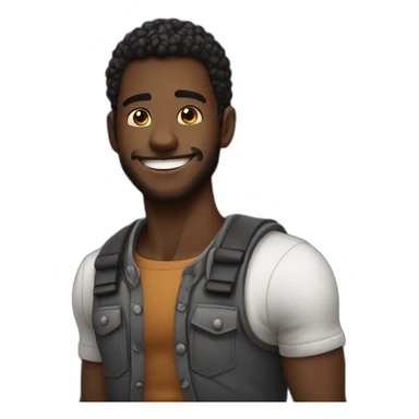 homem negro forte com sorriso perfeito e lindo sticker