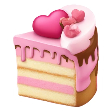 Heart with a little cake in sof pink coo sticker
