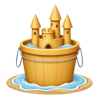 Bucket-shaped sand castle sticker