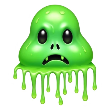  A dripping, toxic blob with extra eyes, melting hands, and an eerie green glow, radioactive mutant slime sticker