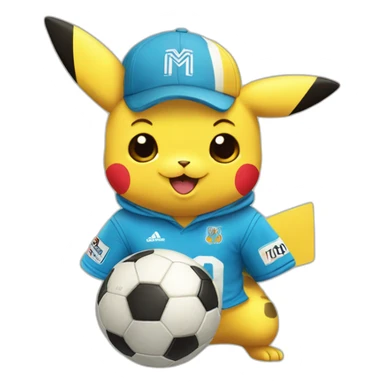 Pikatchu-soccer-fan-Marseille sticker