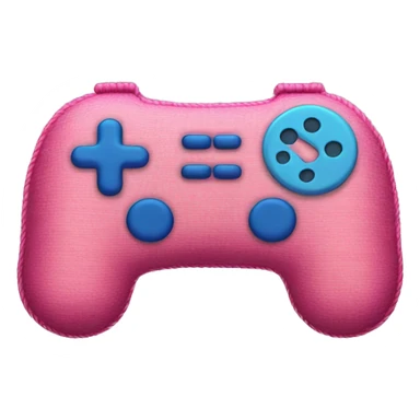 rug in the shape of a pink gamepad with blue buttons sticker
