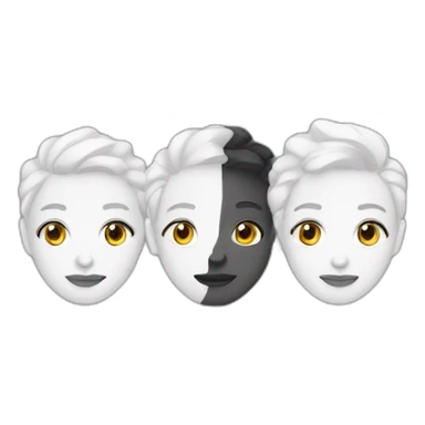 three faces white, black, non binary sticker