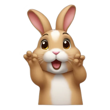 Rabbit flying kiss sticker