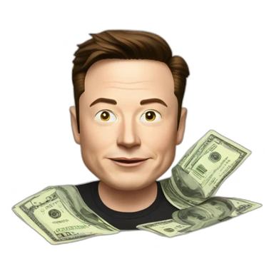 elon musk with cash sticker