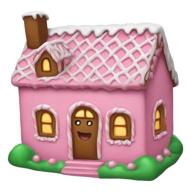 A pink gingerbread house sticker