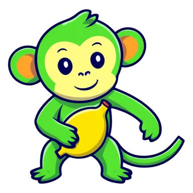 banana with the head of a green monkey sticker