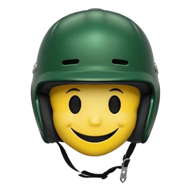 dark green skater helmet with smiley stickers sticker