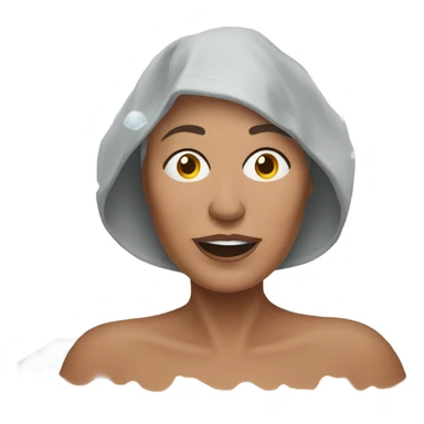 Middle aged woman in a cold plunge sticker