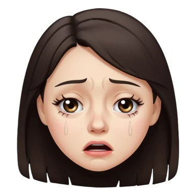 crying brunette woman sticker
