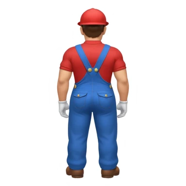 back view of super mario with huge massive buttcheeks  sticker