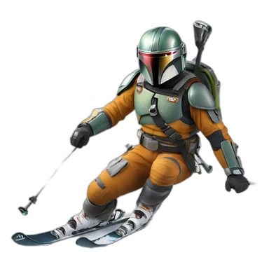Mandalorien qui fait du ski alpin sticker