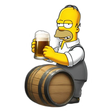 Homer Simpson qui boit une bière sticker