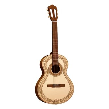 white classical Spanish guitar with intricate rosette designs sticker