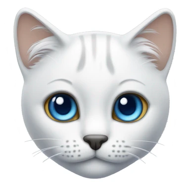Gato blanco con ojos azules sticker