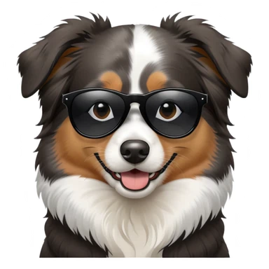 Australian shepherd wearing sunglasses sticker