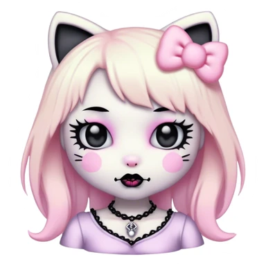  pastel goth hello kitty sticker
