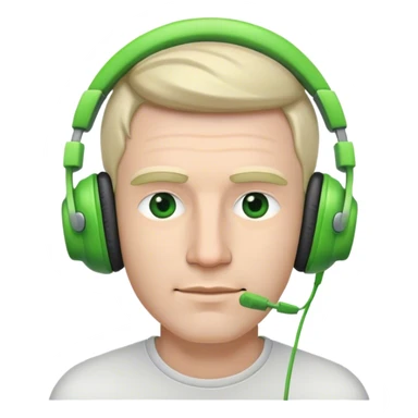 white man with green headphones  sticker